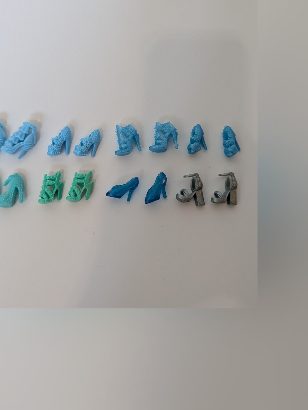 Lot Of 8 Pairs Fashion Barbie Doll High Heel Shoes Casual Blue Green Gray